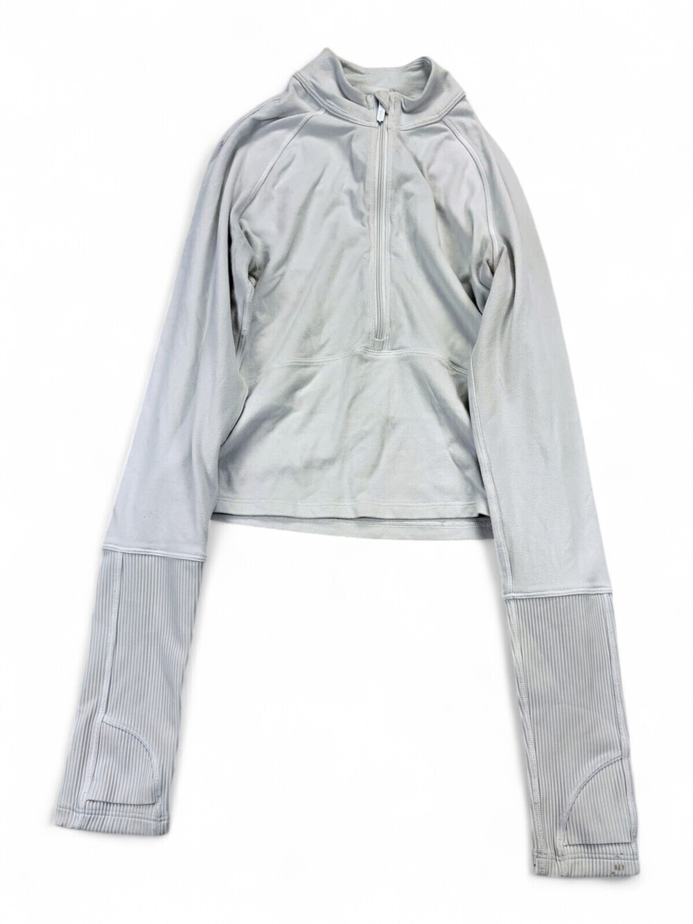 Lululemon 1/4 Zip Long Sleeve Top Size 2 Light Neutral